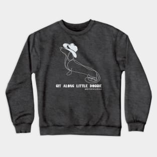 Git A Long Little Doggie (WHITE) Single Line Art Design Crewneck Sweatshirt